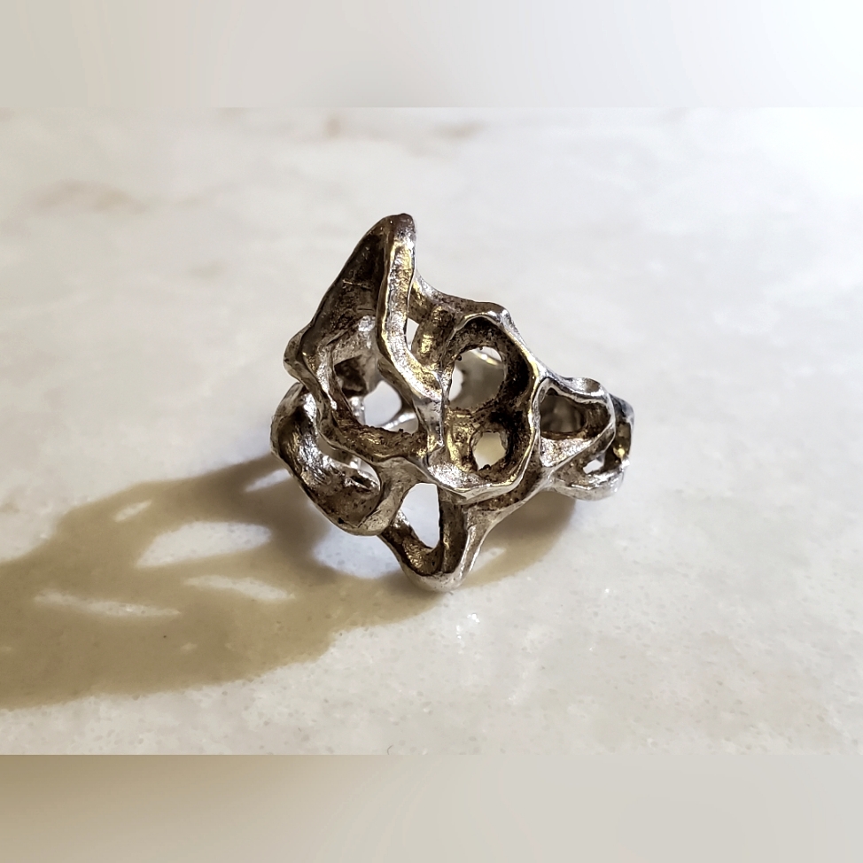 Size 625 Brutalist Silver Ring
